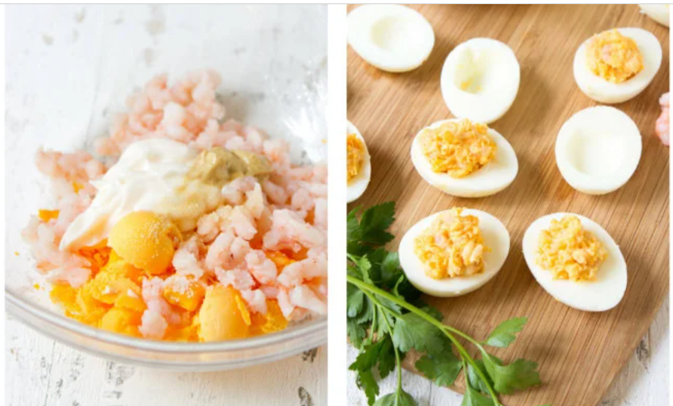 Garlic Shrimp Stuffed Deviled Eggs