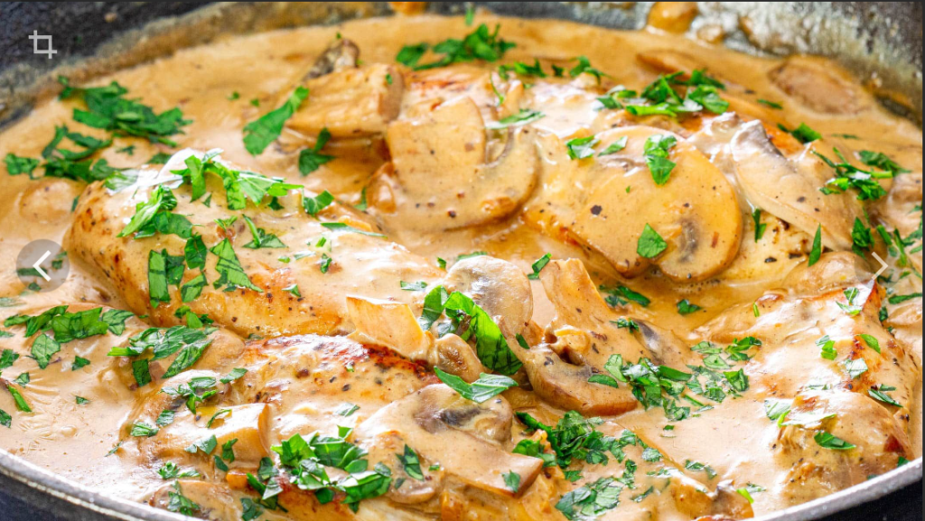 Chicken Fricassee with Mushrooms and Cream