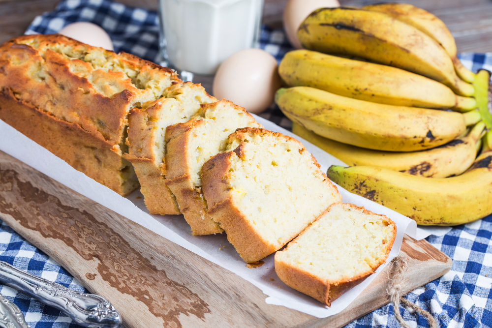 banana bread with frozen bananas